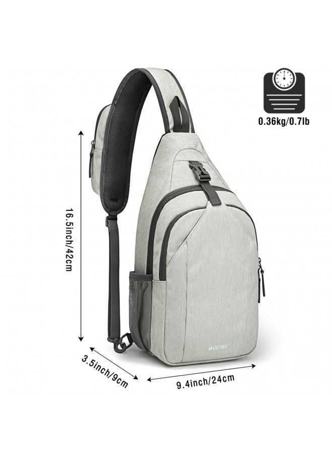 G4Free Sling Bag RFID Blocking Sling Backpack Crossbody Chest Bag Daypack for Hiking Travel(Gainsboro) - Image 3