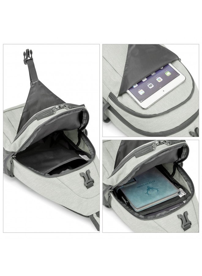 G4Free Sling Bag RFID Blocking Sling Backpack Crossbody Chest Bag Daypack for Hiking Travel(Gainsboro) - Image 4