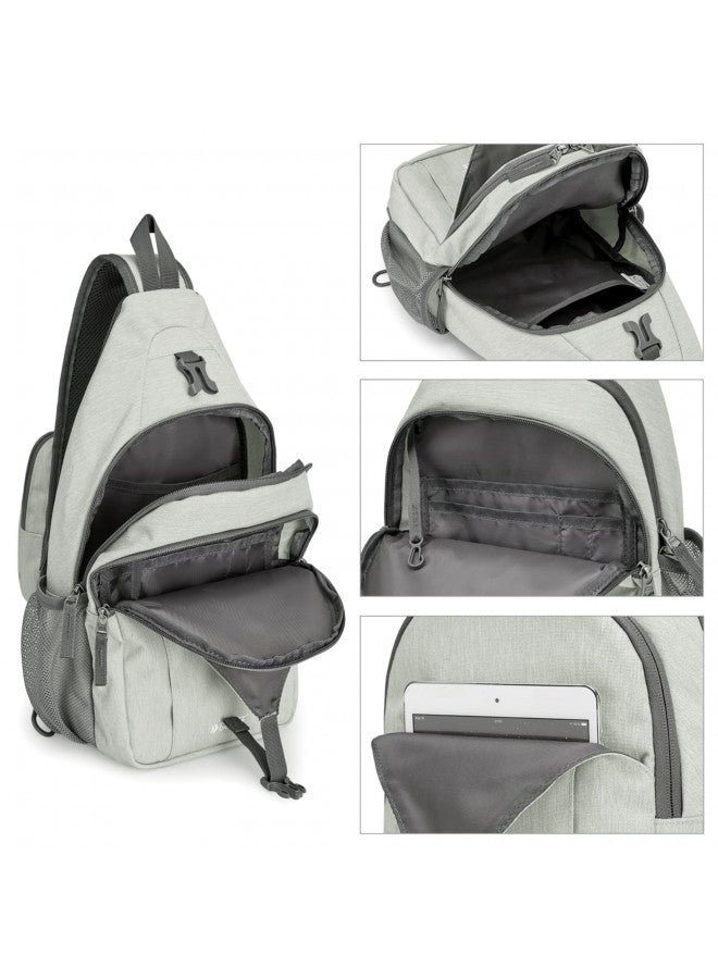 G4Free Sling Bag RFID Blocking Sling Backpack Crossbody Chest Bag Daypack for Hiking Travel(Gainsboro) - Image 5