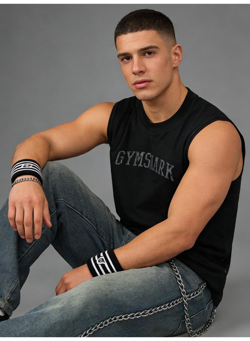 جيمشارك Gymshark سترة رياضية بدون أكمام للرجال والنساء مع شعار مميز - Image 5