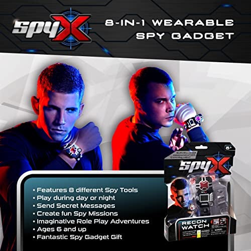 SpyX / Spy Recon Watch. 8-Function Spy Toy Watch: Led Spot Light, Stopwatch, Alarm, Decoder, Secret Message Paper & Capsules, and Motion Alarm. Perfect Addition for Your spy Gear Collection! - Image 2