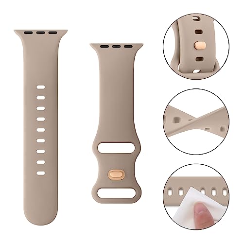 Mugust Sport Bands Compatible with Apple Watch Band 45mm 44mm 42mm, Soft Silicone Correa Wristband Replacement Strap Compatible for Apple Watch Ultra 2/Ultra SE/SE 2 iWatch Series 9 8 7 6 5 4 3 Women Men, - Image 3