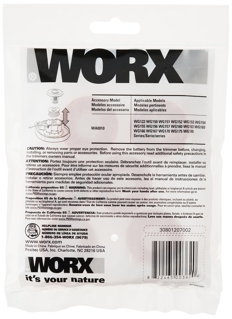WORX Replacement Spool & Line for String Trimmers, 6-Pack, WA0010 - Image 2