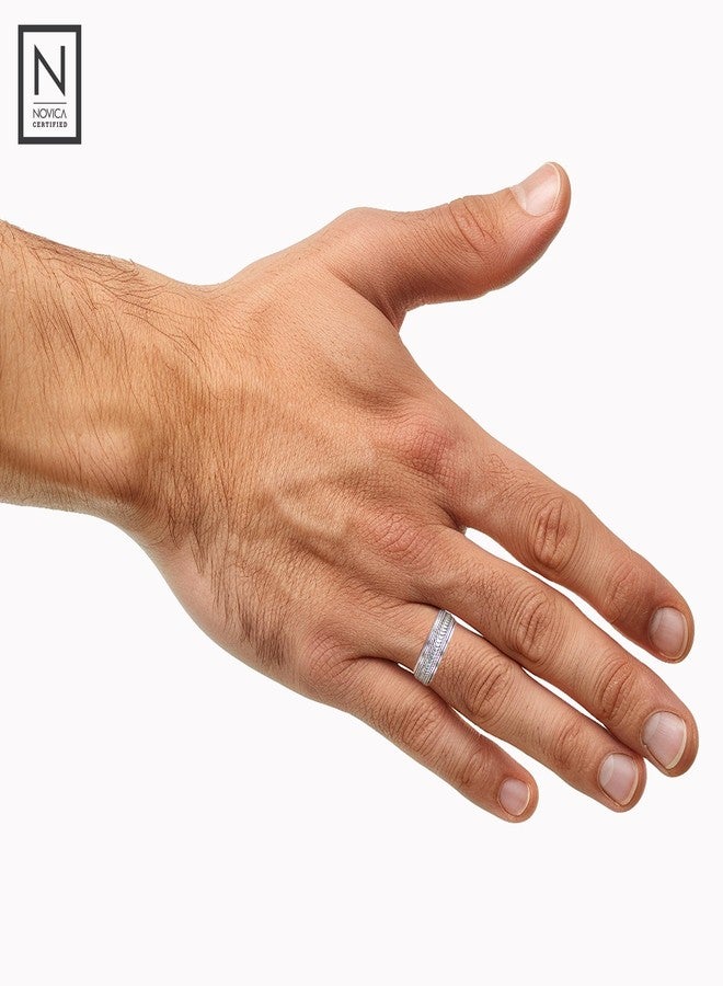 NOVICA Artisan Handmade Sterling Silver Meditation Spinner Ring Band Indonesia [band Width 7 mm W] ' Infinity Path' - Image 5