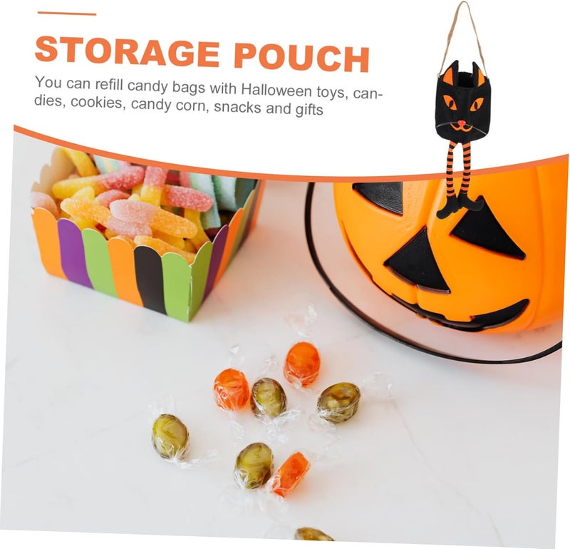 Halloween Themed Long Legged Cat Candy Bucket and Reliable Trick Treat Bag for Halloween Parties and Candy Holding - Image 3