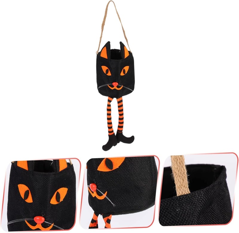 Halloween Themed Long Legged Cat Candy Bucket and Reliable Trick Treat Bag for Halloween Parties and Candy Holding - Image 5