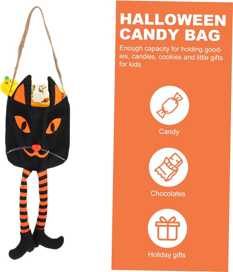 Halloween Themed Long Legged Cat Candy Bucket and Reliable Trick Treat Bag for Halloween Parties and Candy Holding - Image 4