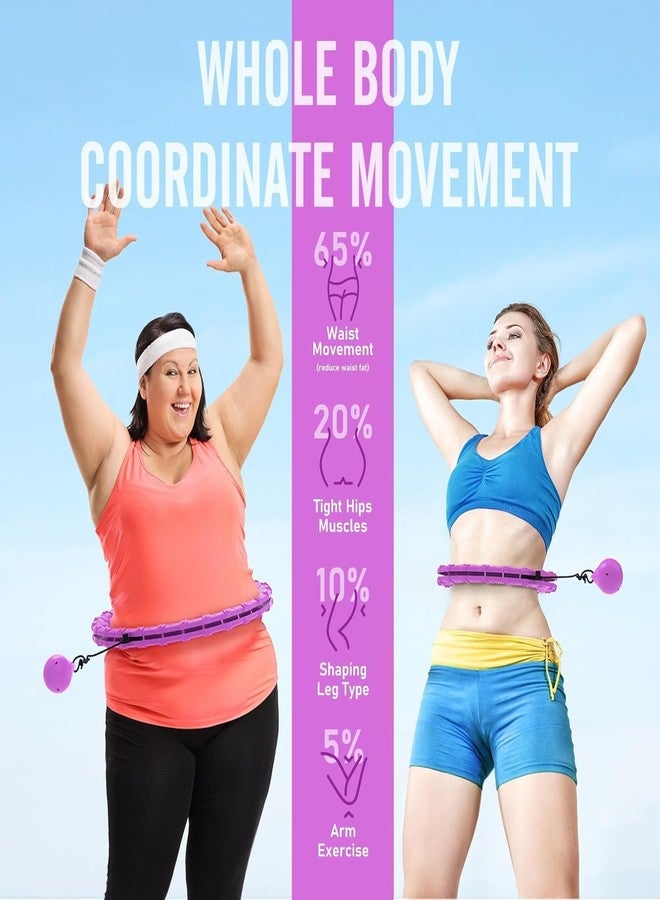EIZOOU Smart Hula Hoop for Adults and Kids Fitness,Adjustable Length 2 in 1 Abdomen Non-Dropping 360 ° Massage Lose Weight Hoop with 24 Detachable Knots Auto-Spinning Ball (Multi) - Image 4