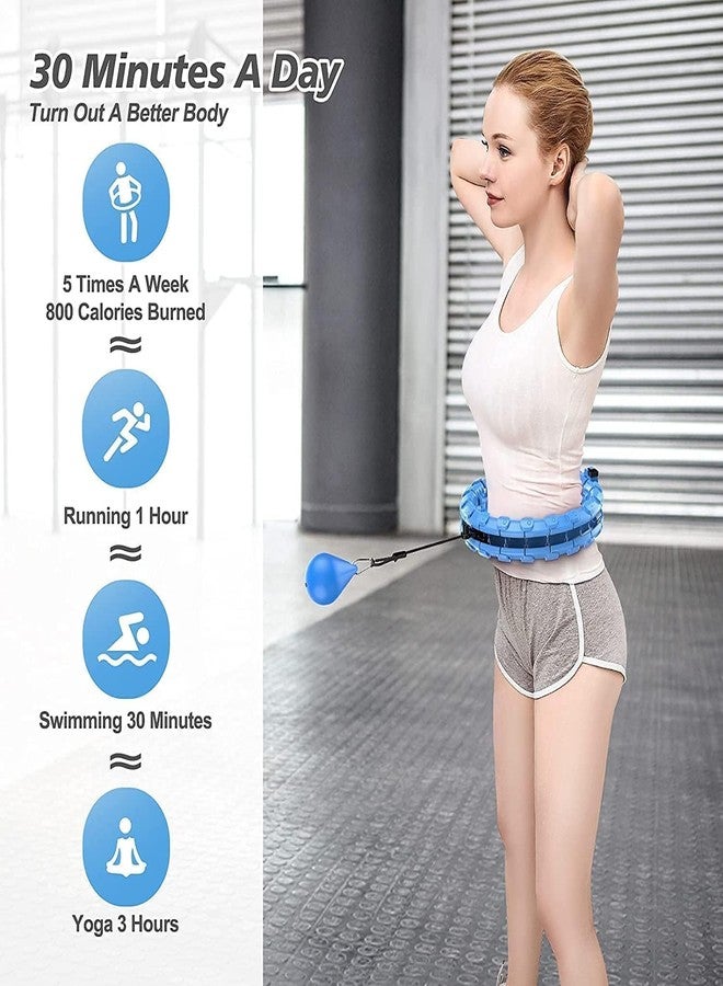 EIZOOU Smart Hula Hoop for Adults and Kids Fitness,Adjustable Length 2 in 1 Abdomen Non-Dropping 360 ° Massage Lose Weight Hoop with 24 Detachable Knots Auto-Spinning Ball (Multi) - Image 5