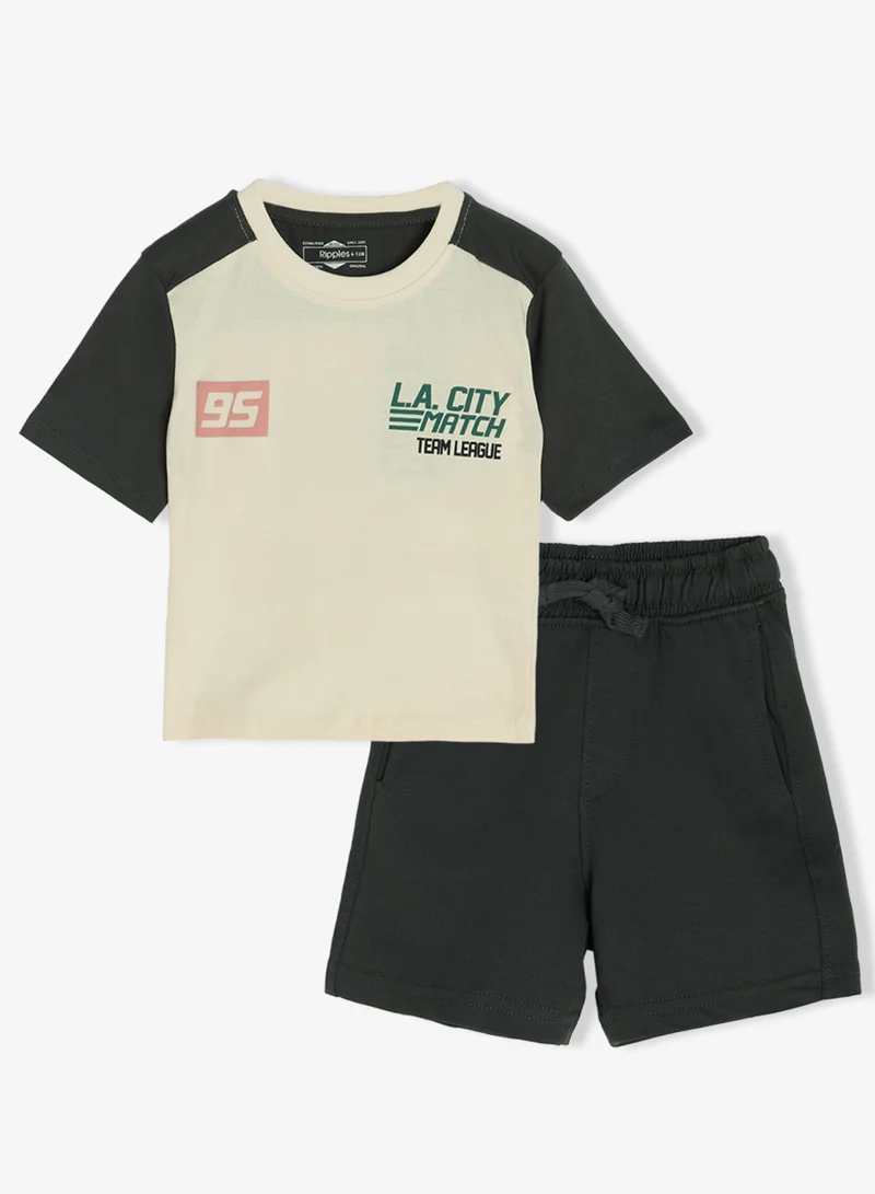 Ripples Boys Drop Shoulder Tee & Shorts Set