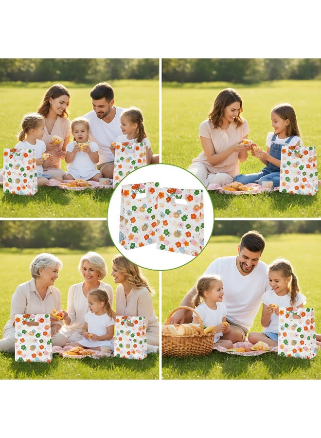 Sunspire 100 Cute Flower Gift Wrap Bags, 7.9" x 11.8" Small Gift Wrap Tote Bags - Image 5