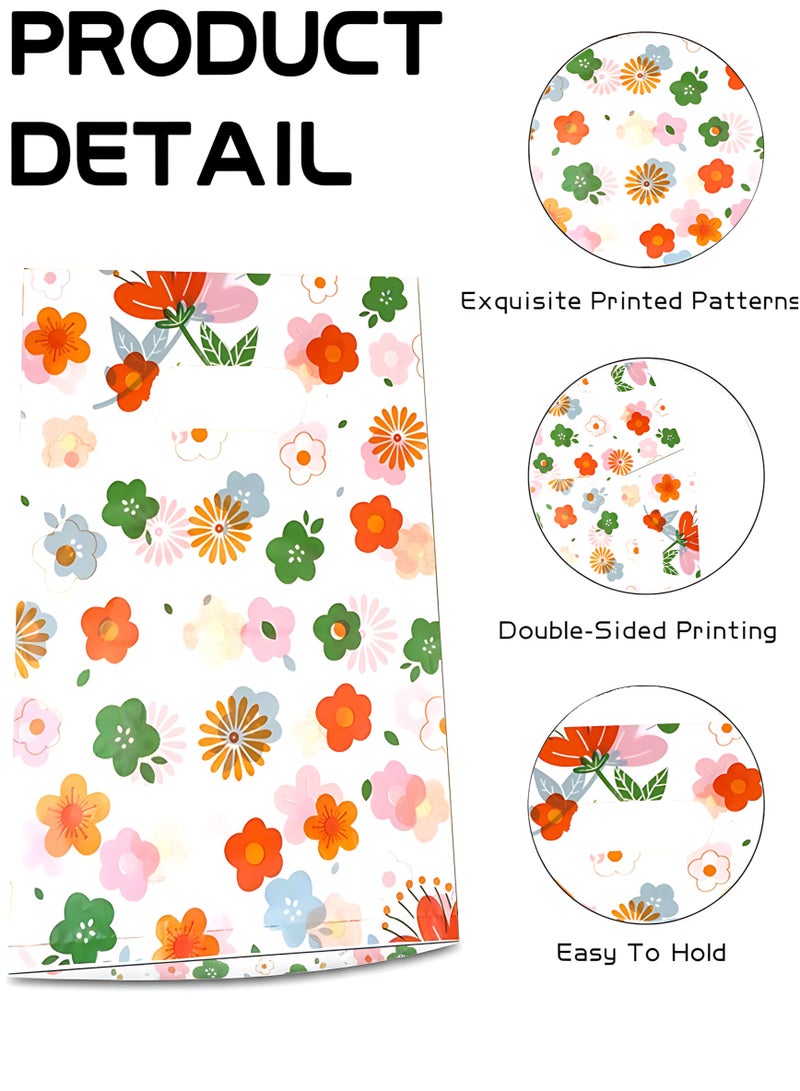 Sunspire 100 Cute Flower Gift Wrap Bags, 7.9" x 11.8" Small Gift Wrap Tote Bags - Image 3
