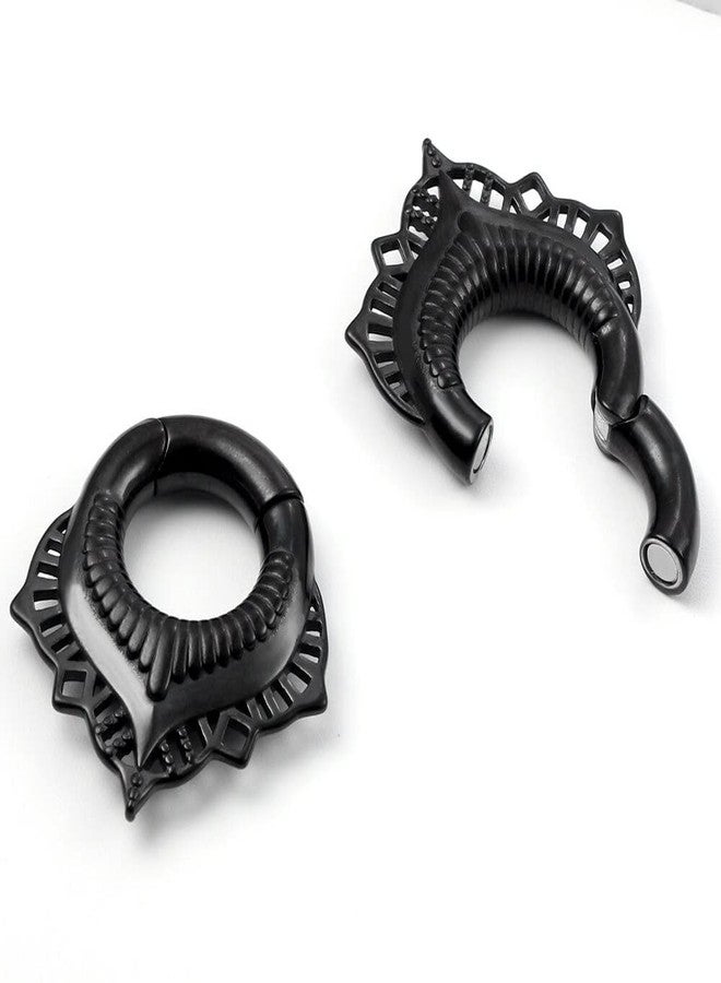 Earblity 2PCS Black Floral Ear Hangers Weights 2g for Stretching Ear Lobe 316 Stainless Steel Ear Gauges Dangle Piercing Tunnels Women Body Jewelry 2PCS - Image 5