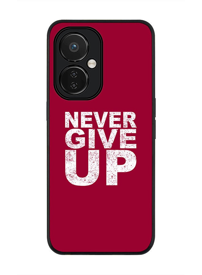Stylizedd Rugged Black edge case for Nord CE 3 Lite Slim fit Soft Case Flexible Rubber Edges Anti Drop TPU Gel Thin Cover - Never ever give up - Image 1