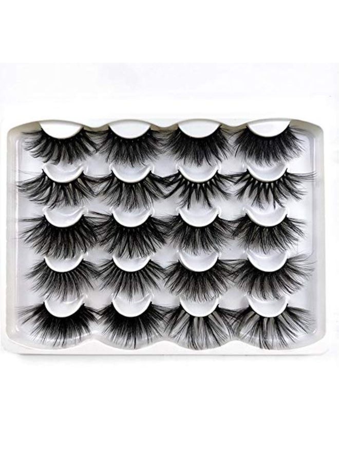 DAODER 25Mm Lashes Mink Fluffy Long False Eyelashes 10 Pairs Variety Mixed Styles Dramatic Thick Volume Wispy Big Fake Eye Lashes Bulk For Women Makeup  - Image 5