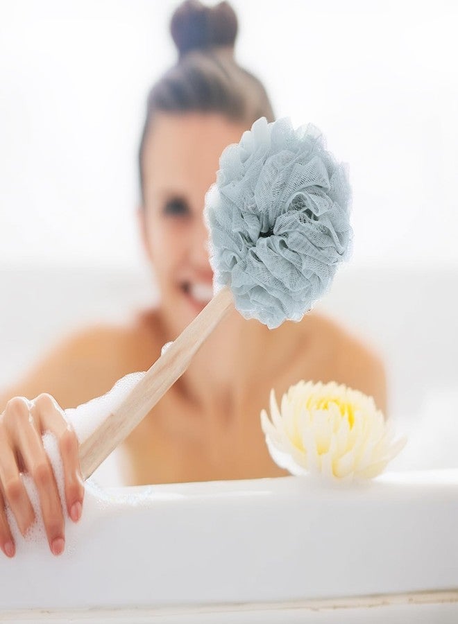 Lemecima 8 Pack Large Bath Puff Loofah Sponge with Long Handle Shower Loofah, Bath Body Back Brush - Image 4