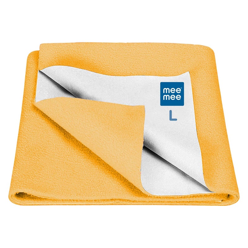 mee mee Mee Mee Reusable Water Proof Cotton Bed Protector Sheet/Extra Absorbent Mat/Dry Sheets/Urine Sheet/Dry Mat(Large, Orange)(100CmX140Cm) - Image 1