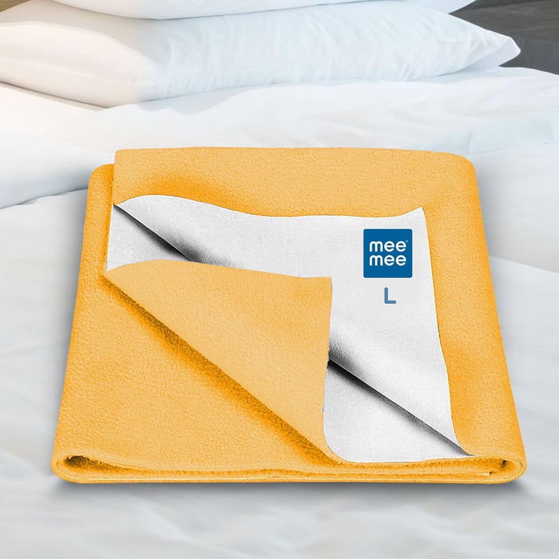 mee mee Mee Mee Reusable Water Proof Cotton Bed Protector Sheet/Extra Absorbent Mat/Dry Sheets/Urine Sheet/Dry Mat(Large, Orange)(100CmX140Cm) - Image 3