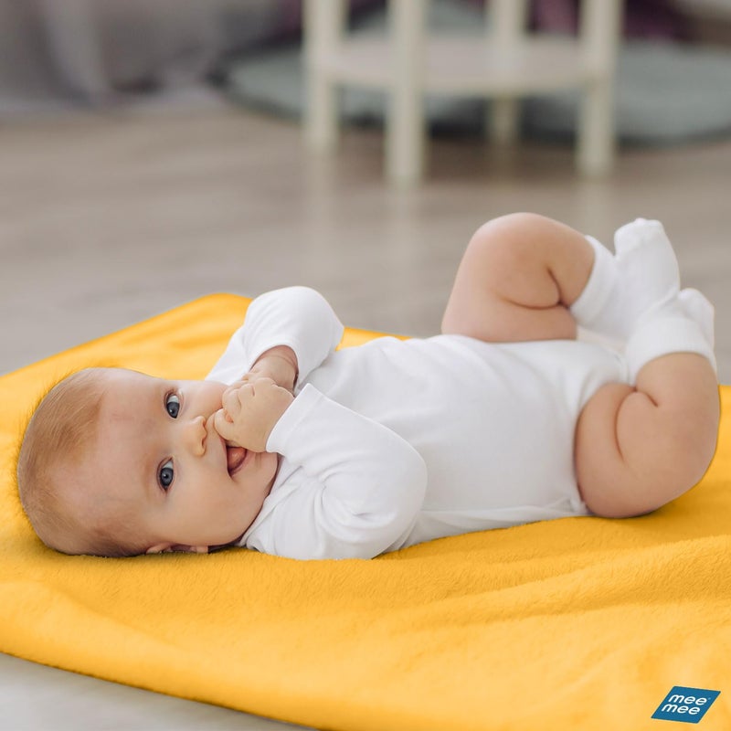 mee mee Mee Mee Reusable Water Proof Cotton Bed Protector Sheet/Extra Absorbent Mat/Dry Sheets/Urine Sheet/Dry Mat(Large, Orange)(100CmX140Cm) - Image 2