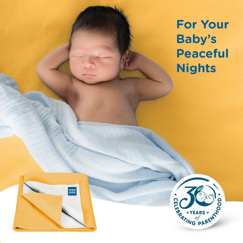 mee mee Mee Mee Reusable Water Proof Cotton Bed Protector Sheet/Extra Absorbent Mat/Dry Sheets/Urine Sheet/Dry Mat(Large, Orange)(100CmX140Cm) - Image 4