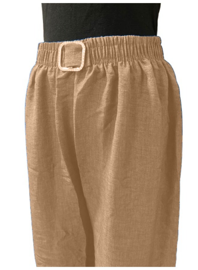 Women's Elastic Waist Wide Leg Pants for Casual Wear Free Size - Image 2