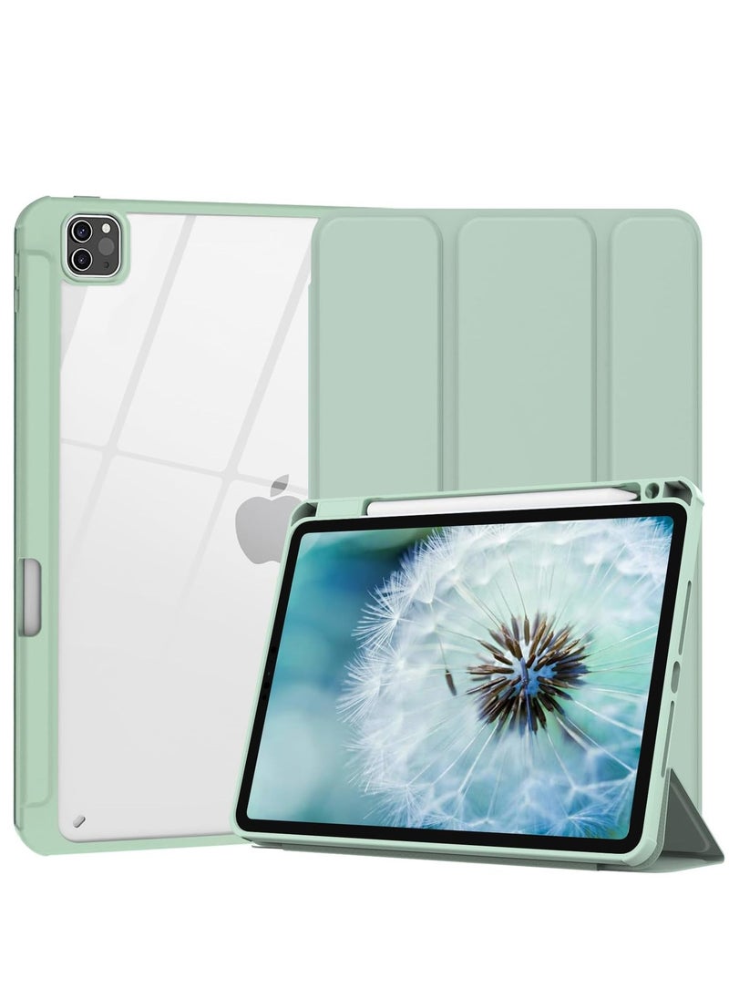 EVO - for iPad Pro 11 inch Case 2022/2021/ 2020/2018, Protetive Case with Pencil Holder, Stand Clear Back Cover for iPad Pro 11 4th Generation / 3rd / 2nd / 1st Gen, Auto Sleep/Wake, Light Green - Image 1