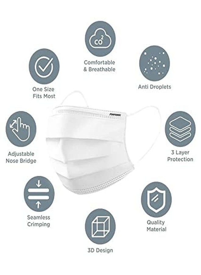Fortuner Disposable Face Masks 4 Ply Breathable & Comfortable protection for men and women Suitable for Home, Office.(Pack of 100) - Image 3