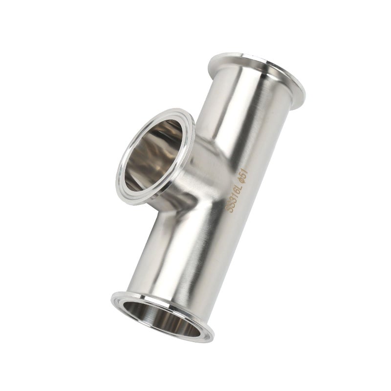 QiiMii Tri Clamp 2 instrument Tee Tri Clover Tee Fittings 3 Way Stainless Steel SS316L51mm Pipe OD2 InchUsed In Pharmacy - Image 2