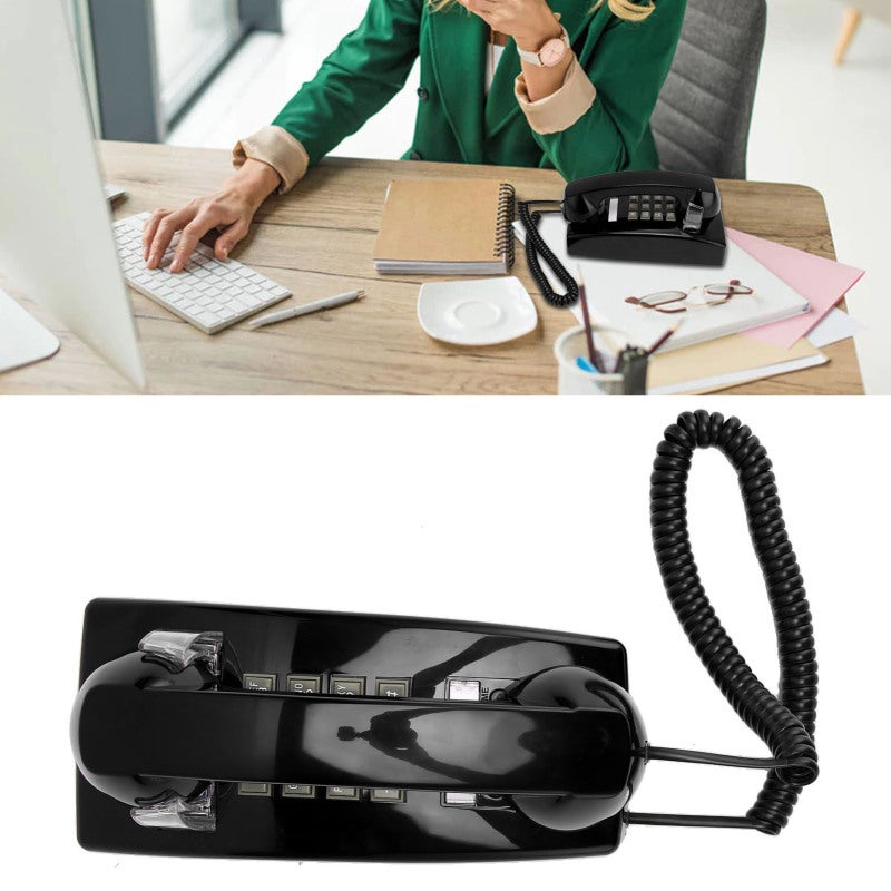 Retro Wall Telephone: 1 Pack Vintage Style With Large Volume Control - Mechanical Ringtone Corded Phone for Home Office, Living Room, Bar and Café Decor - Image 3