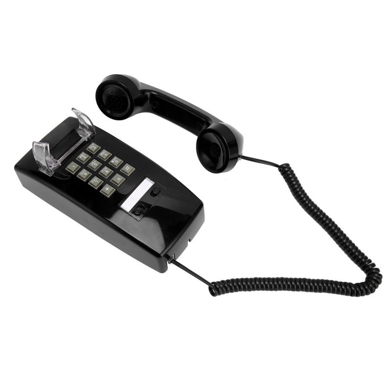 Retro Wall Telephone: 1 Pack Vintage Style With Large Volume Control - Mechanical Ringtone Corded Phone for Home Office, Living Room, Bar and Café Decor - Image 2