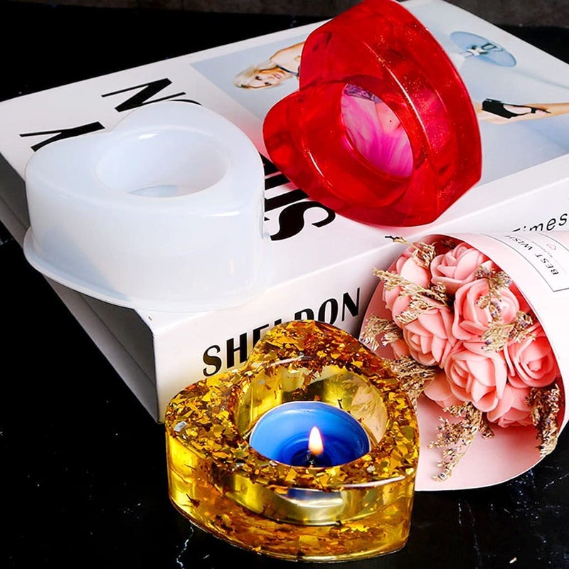 SNOOGG Star Shape 70 CM Tea Light Candle Holder Heart Shape with Silicone Moulds for epoxy Resin Casting DIY Resin Crafts, Cup Mats, Home Decoration (2) - Image 5
