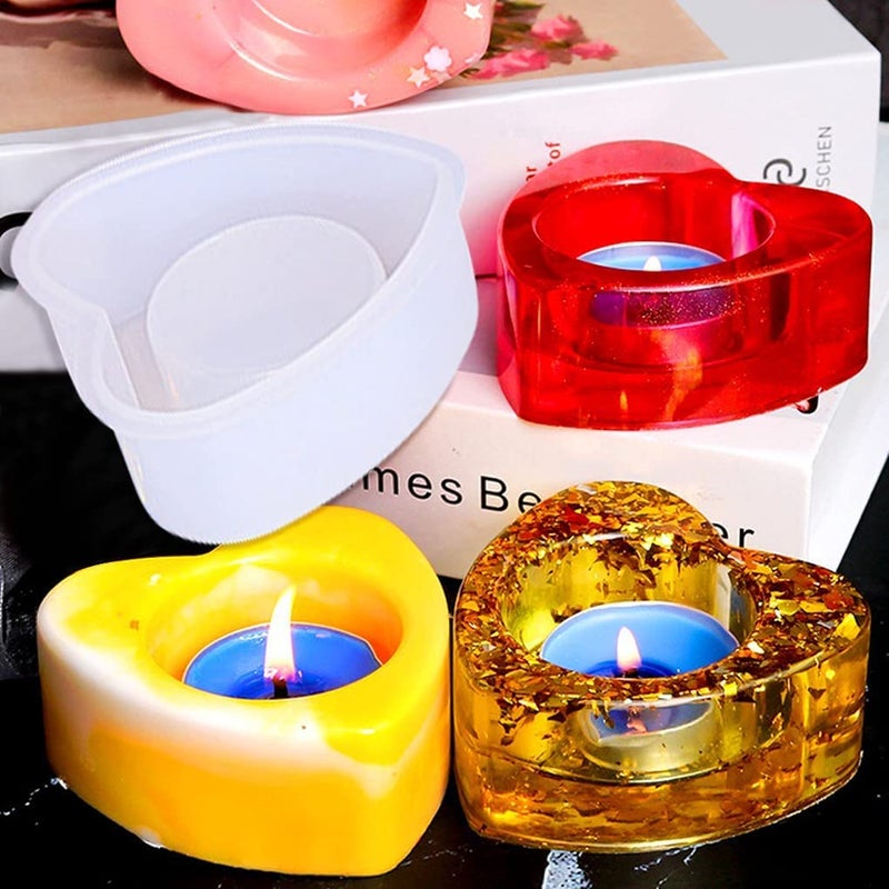 SNOOGG Star Shape 70 CM Tea Light Candle Holder Heart Shape with Silicone Moulds for epoxy Resin Casting DIY Resin Crafts, Cup Mats, Home Decoration (2) - Image 3