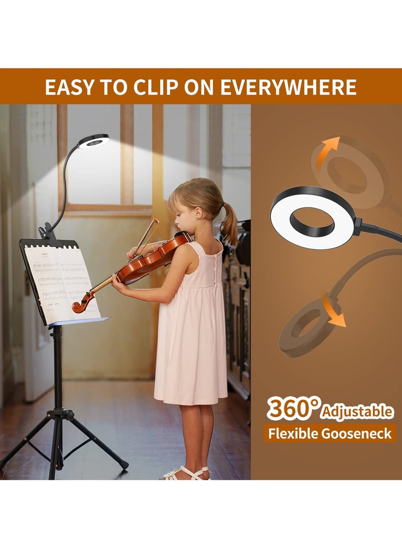 SOLARAE Desk Lamp, Clip LED Reading Light with 3 Color Modes and 10 Brightness 360°Flexible Gooseneck Book Light for Night Reading for Clipping on Table, Headboard - Image 5