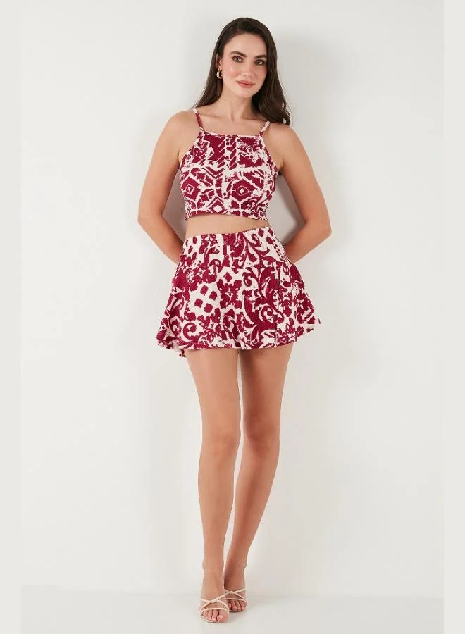 ليلا تنورة قصيرة نسائية ضيقة بنقشة ليلا