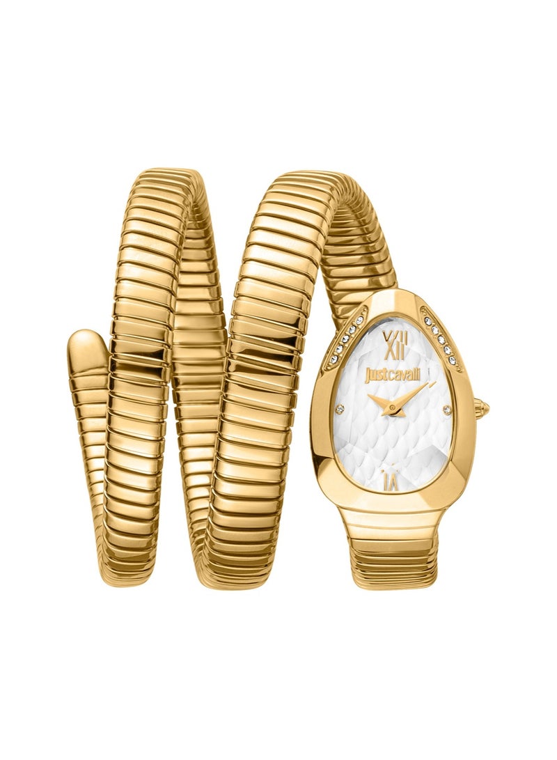 Just Cavalli ساعة نسائية أنالوج كوارتز ذهبية من الفولاذ المقاوم للصدأ JC1L224M0035 - Image 1