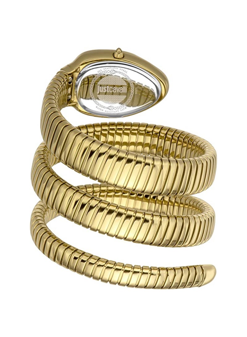 Just Cavalli ساعة نسائية أنالوج كوارتز ذهبية من الفولاذ المقاوم للصدأ JC1L224M0035 - Image 3