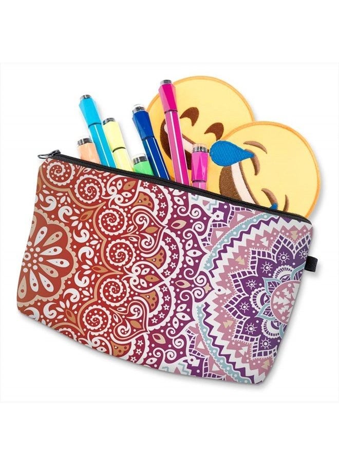 deanfun - Cosmetic Bag for Women, Mandala Flowers Waterproof Makeup Bags Roomy Toiletry Pouch Travel Accessories Gifts (51391) - Image 1