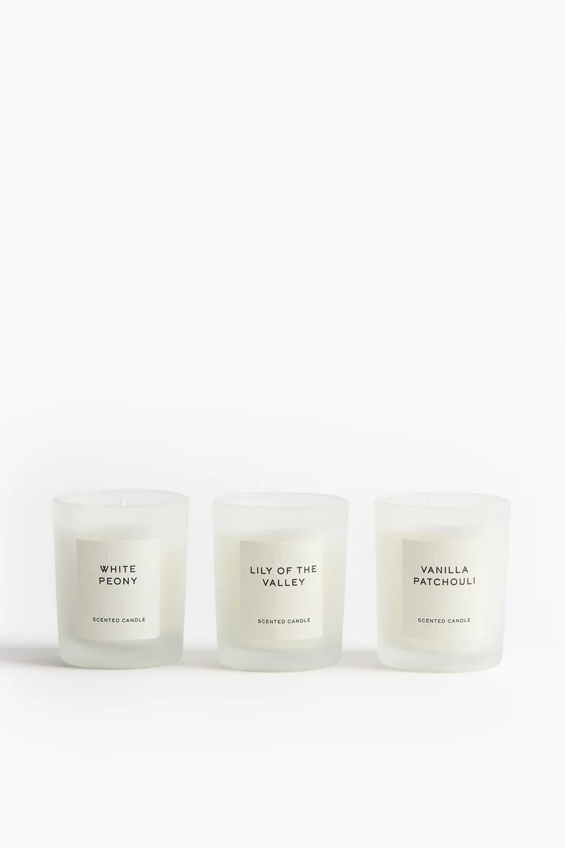 اتش اند ام علبة هدية تحتوي على 3 شموع معطرة