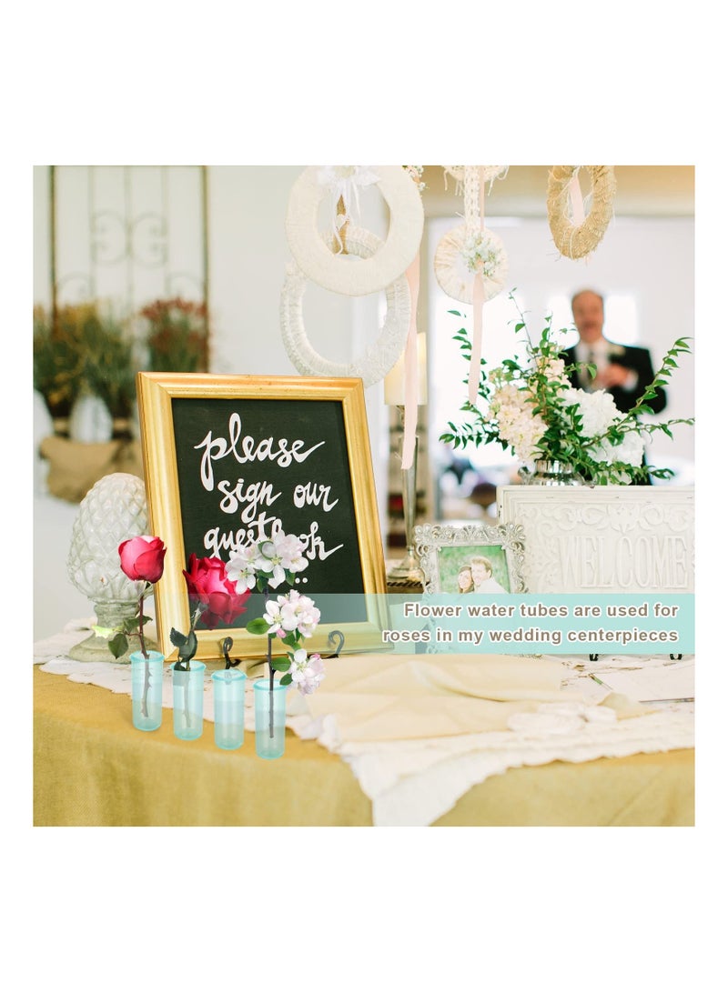 KASTWAVE عبوة 200 أنبوب مياه زهرية 1.6 بوصة أنبوب مياه الأزهار زجاجات الأزهار للمياه أنابيب مياه زهرية صغيرة ميني لترتيب الزهور، حليب الحشرات، قص، أخضر - Image 5