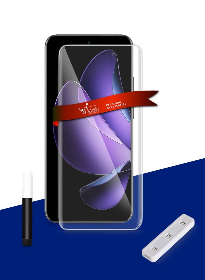 دبليو تيك Oppo Reno13 Pro 5G 2024 حامي شاشة زجاجي مقوى بغطاء كامل للأشعة فوق البنفسجية (MSGUCN) - شفاف - Image 1