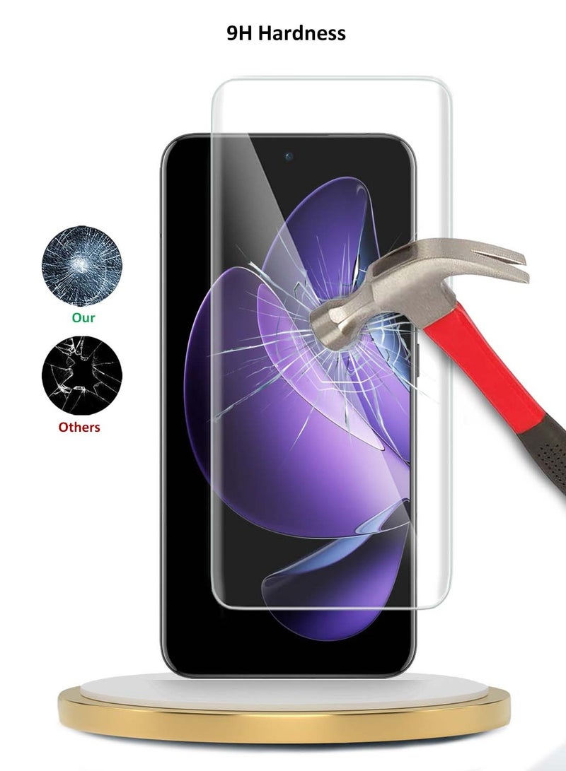 دبليو تيك Oppo Reno13 Pro 5G 2024 حامي شاشة زجاجي مقوى بغطاء كامل للأشعة فوق البنفسجية (MSGUCN) - شفاف - Image 3