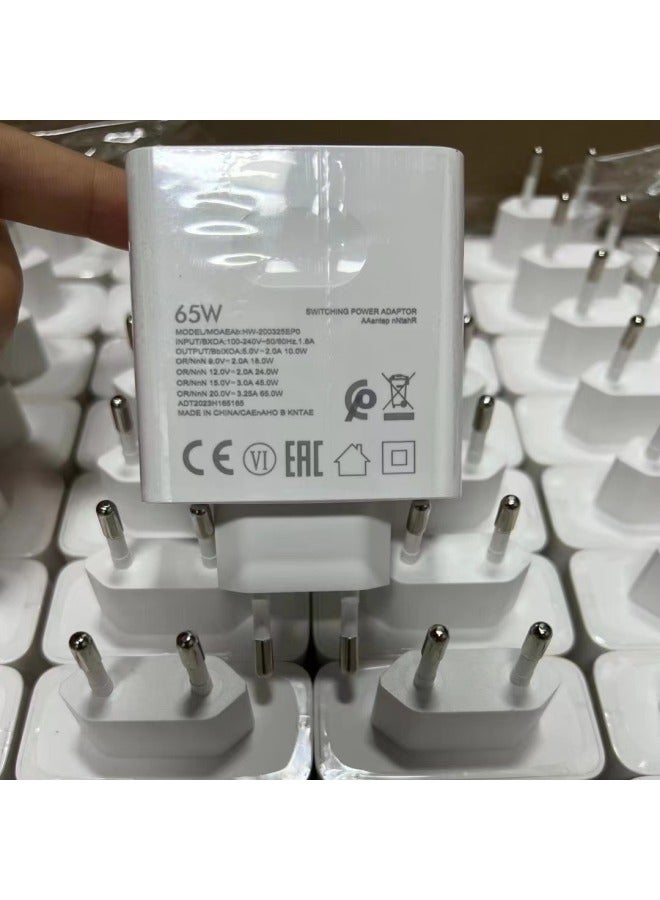 European Notebook 65W Gallium Nitride Charger For Xiaomi Huawei Matebook13/14 Computer Adapter-Color:European 65W Fast Charging Head  - Image 4