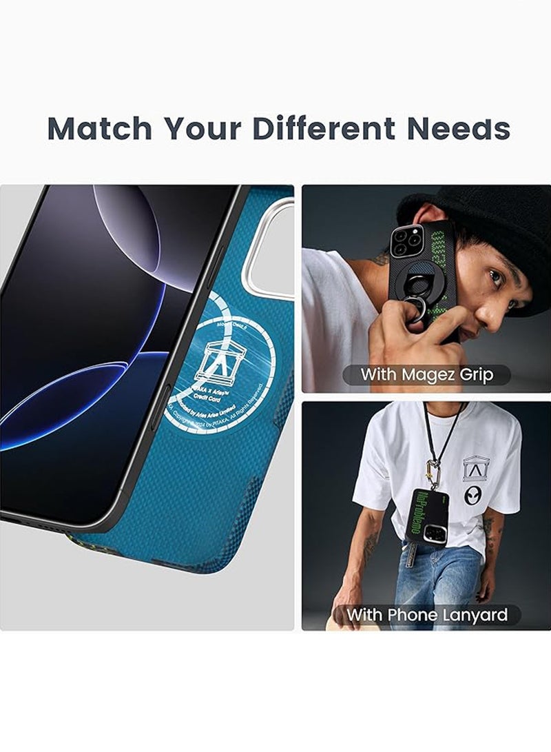 بيتاكا جراب حافظة آريز القابلة للمس المنسوجة لجهاز آيفون 16 برو ماكس / متوافق مع ماج سيف / يتوهج في الظلام / مصنوع من ألياف الأراميد / مقاوم للخدش / نحيف وخفيف الوزن / شحن لاسلكي لهاتف آيفون 16 برو ماكس - لا مشكلة - Image 2