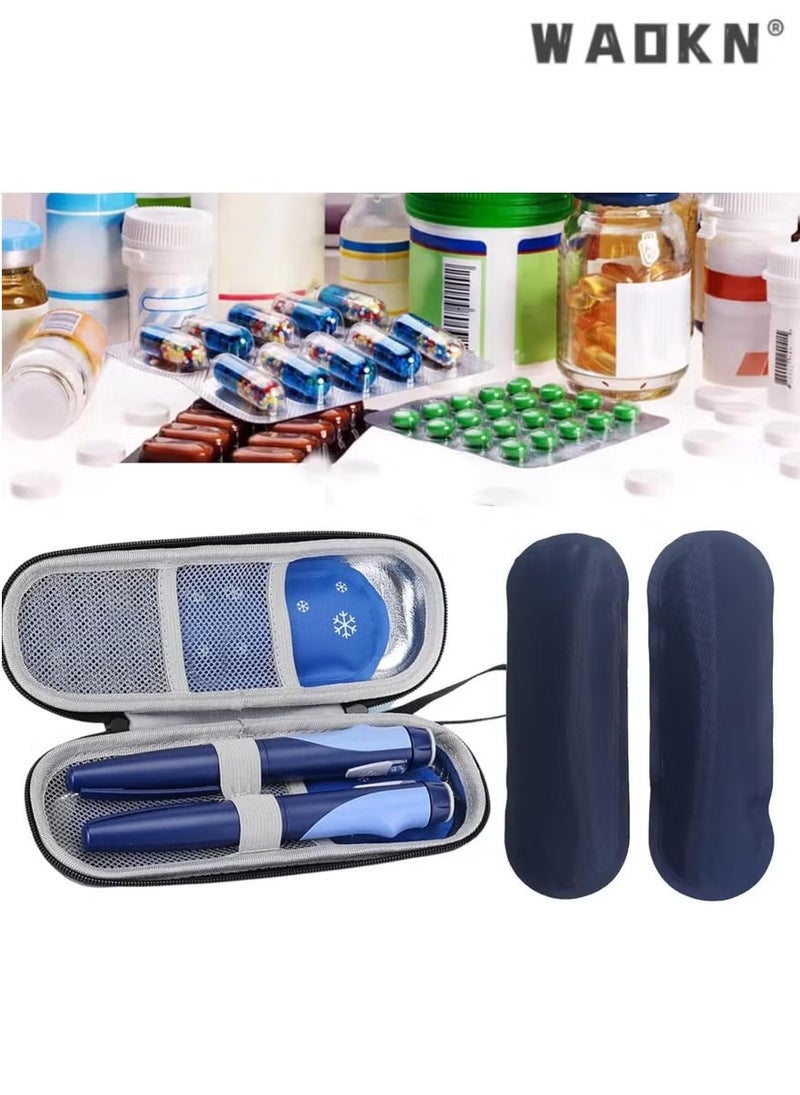 WAOKN Portable Insulin Cooling Travel Bag, Lightweight & Compact Insulin Bag Set with Insulated Cooling Compartment & 2 Reusable Ice Packs, Specifically Designed for Medical Travel (Green) - Image 5