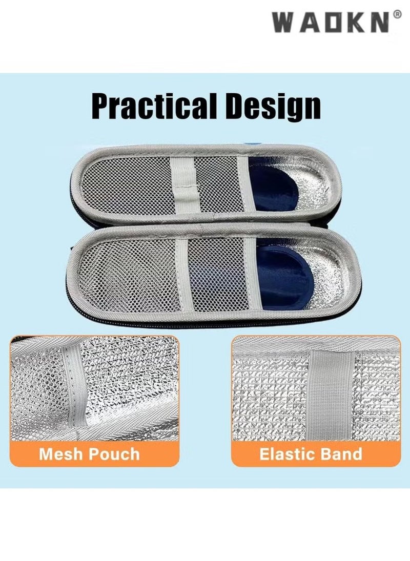 WAOKN Portable Insulin Cooling Travel Bag, Lightweight & Compact Insulin Bag Set with Insulated Cooling Compartment & 2 Reusable Ice Packs, Specifically Designed for Medical Travel (Green) - Image 2