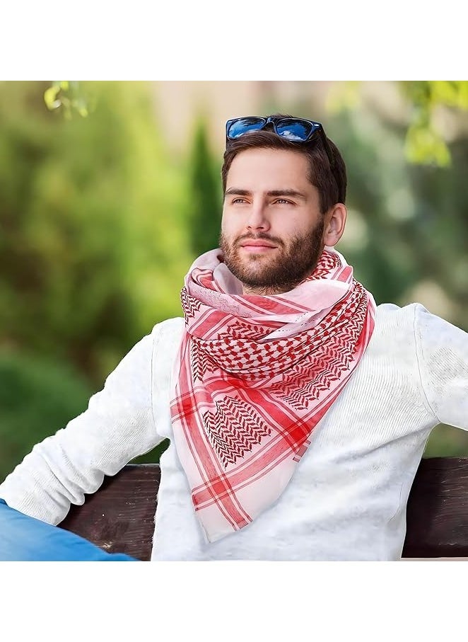 PROMASS Arab Shemagh Head Scarf, Keffiyeh Middle East Desert Shemagh, Arabic Scarf For Men Face Mask Neck Bandana Shemagh, Headwear Arabian Costume Accessories  - Image 4