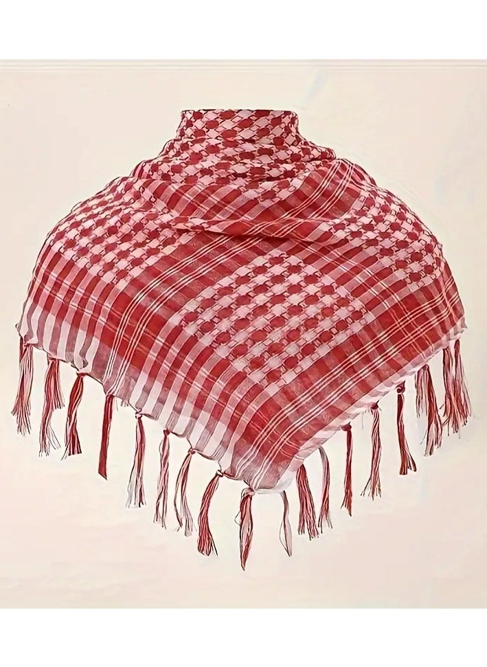 PROMASS Arab Shemagh Head Scarf, Keffiyeh Middle East Desert Shemagh, Arabic Scarf For Men Face Mask Neck Bandana Shemagh, Headwear Arabian Costume Accessories  - Image 1