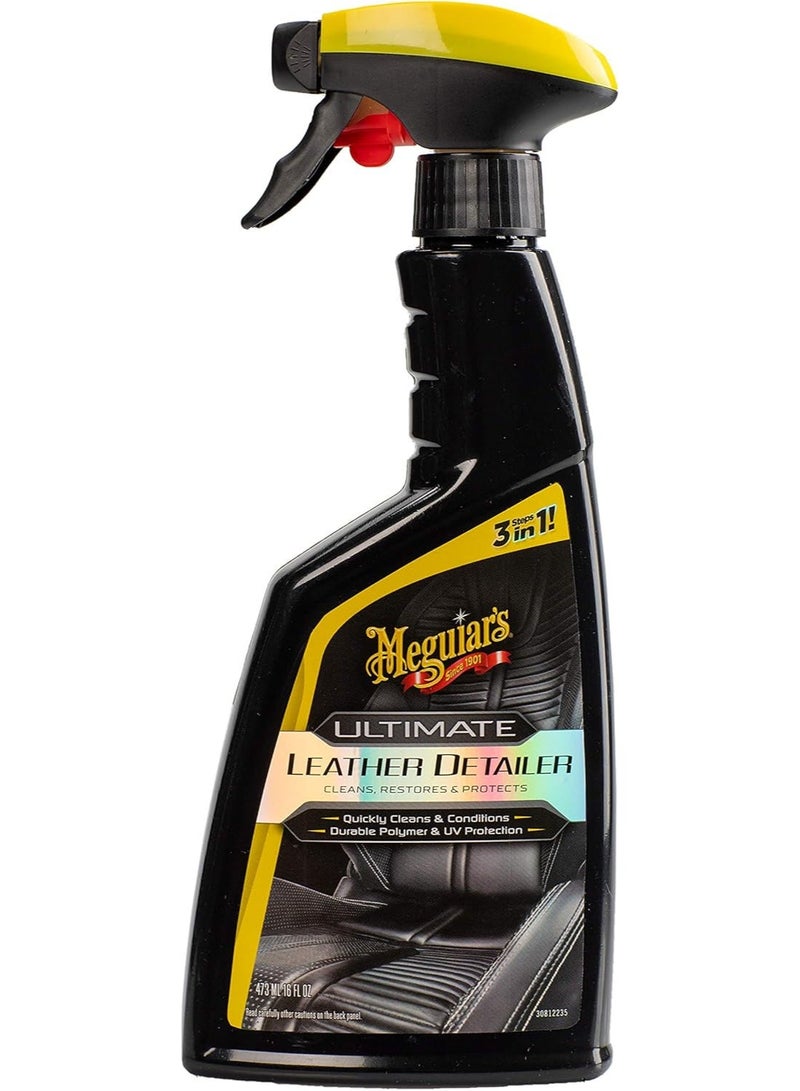 ميجوايرز G201316 ألتيميت ليذر ديتيالر – منظف ومُنعم وحماية جلد 3-في-1 مع حماية UV – تنظيف عميق ولمسة ساتانية – 473 مل - Image 1