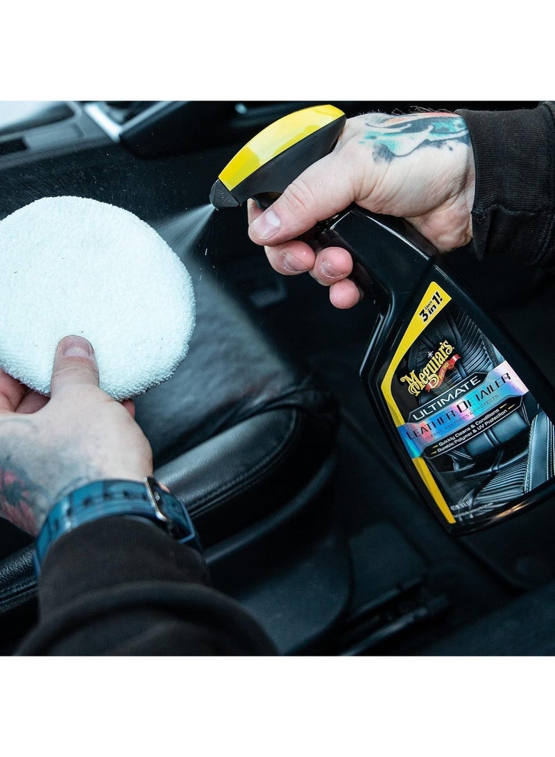 ميجوايرز G201316 ألتيميت ليذر ديتيالر – منظف ومُنعم وحماية جلد 3-في-1 مع حماية UV – تنظيف عميق ولمسة ساتانية – 473 مل - Image 4