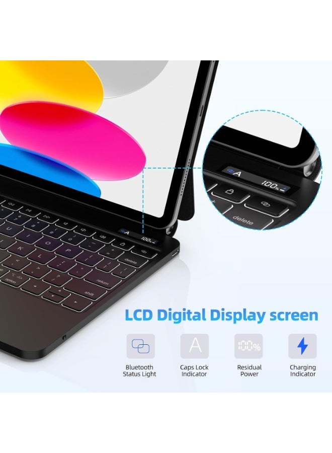 Suitable for iPad Air 10.9-inch 5th generation 2022 and iPad Air 11 inch M3 (2025) with keyboard magic magnetic floating cantilever bracket suitable for multi touch touchpad keyboard shell (black) - Image 5